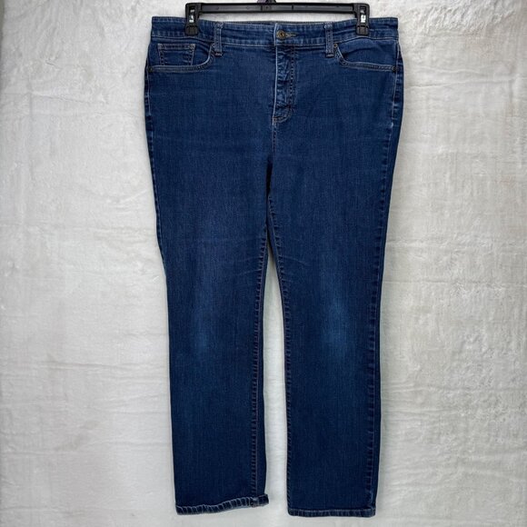 St. Johns Bay Womens Size 16 Blue Mid-rise Straight Leg Denim Jeans - Picture 1 of 10